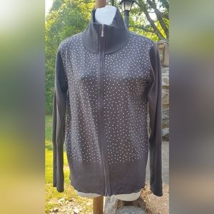 Questions Zip Up Cardigan